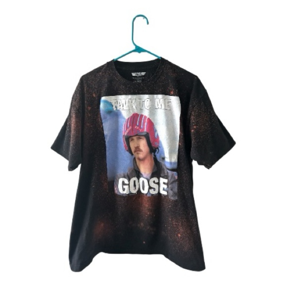Top Gun Talk To Me Goose T Shirt 3XL Bleach Dyed Graphic Movie Tee Upcycled